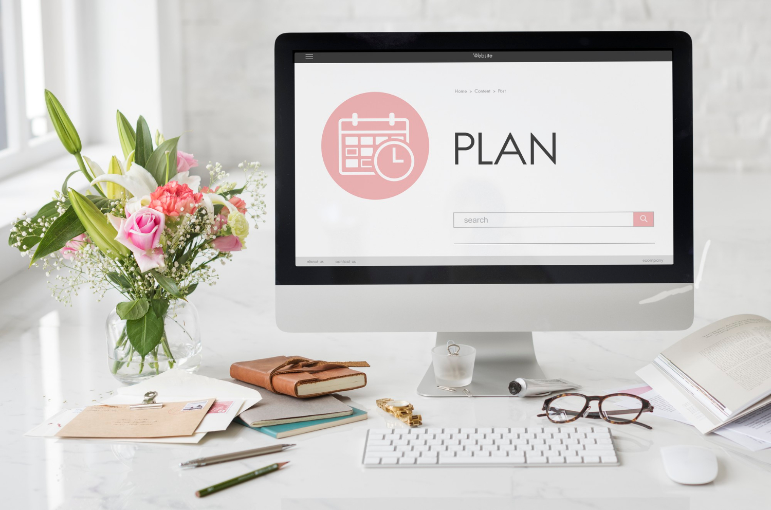desktop view showing computer screen with the word plan displayed